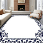 Ornate Scrollwork And Leaf Border Rug
