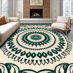 Green Floral Mandala Patterned Rug