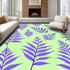 Purple Fern Leaf Pattern Rug