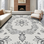Elegant Floral Scrollwork Pattern Rug