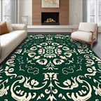 Elegant Cream Floral Damask Pattern Rug