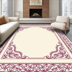 Ornate Scrollwork Border Design Rug