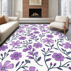 Purple Blossoms With Vines Pattern Rug