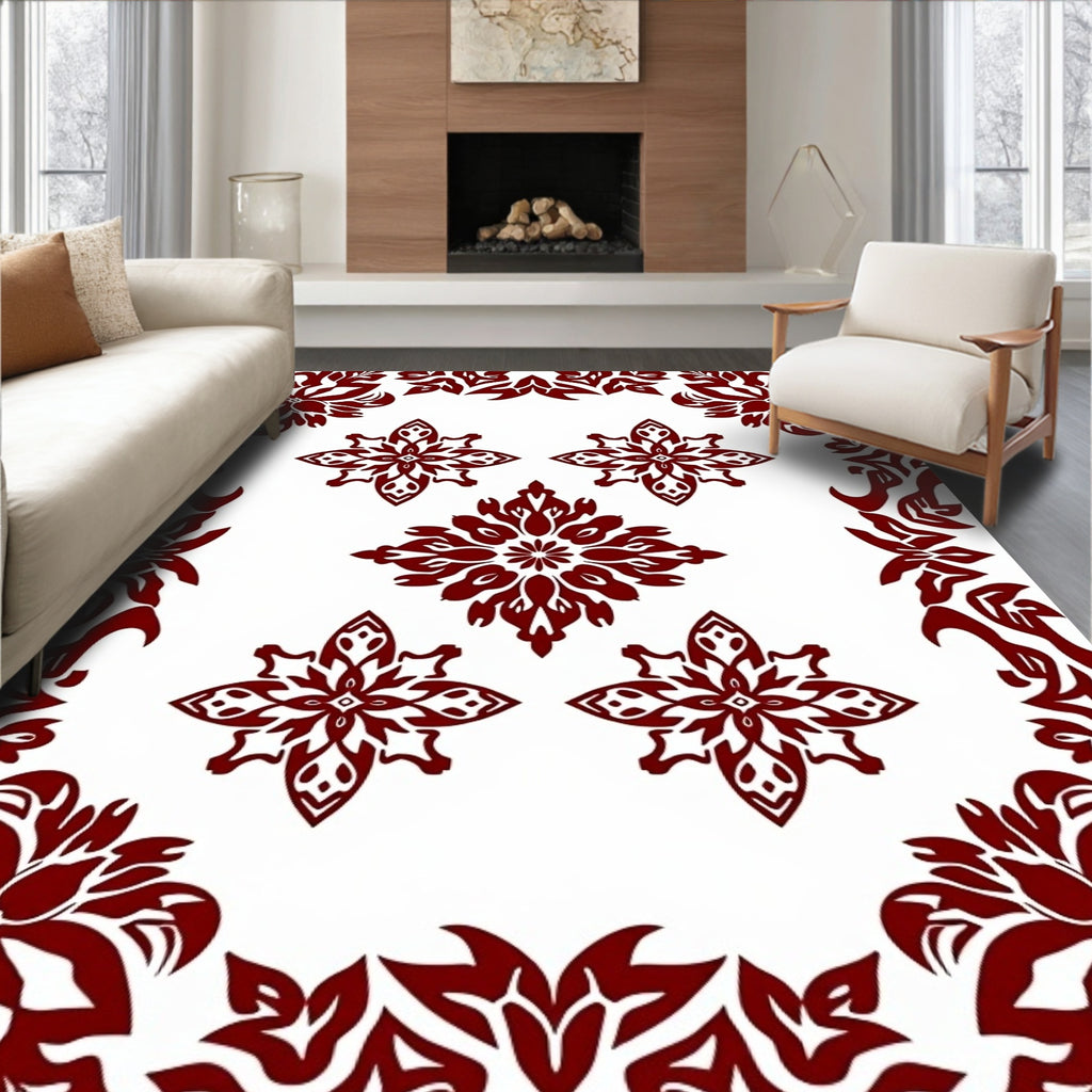 Elaborate Floral Symmetry Rug
