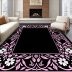 Floral Vines Border Design Rug