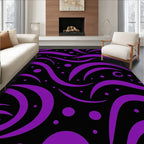 Purple Abstract Swirl Dot Pattern Rug