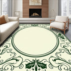 Art Nouveau Floral Oval Border Rug