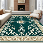 Elegant Floral Swirls Inlaid Pattern Rug