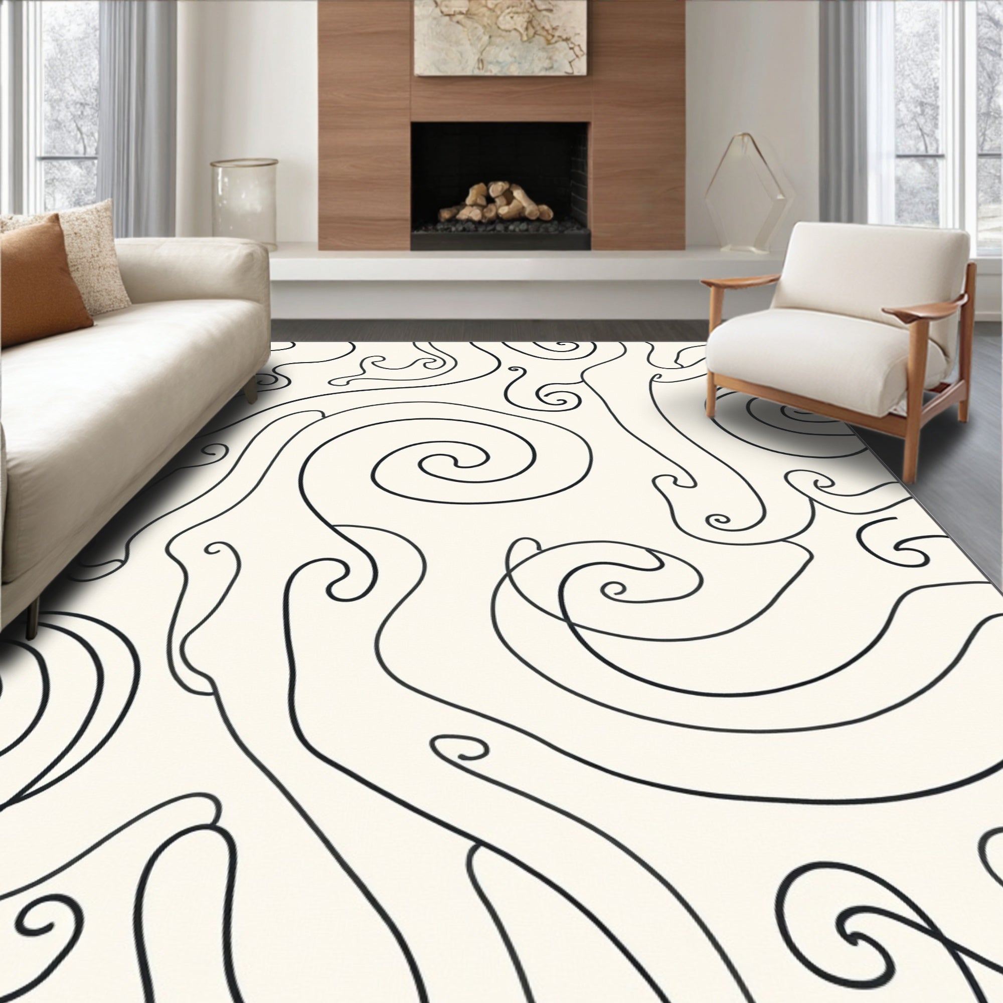 Whimsical Swirl Pattern Rug