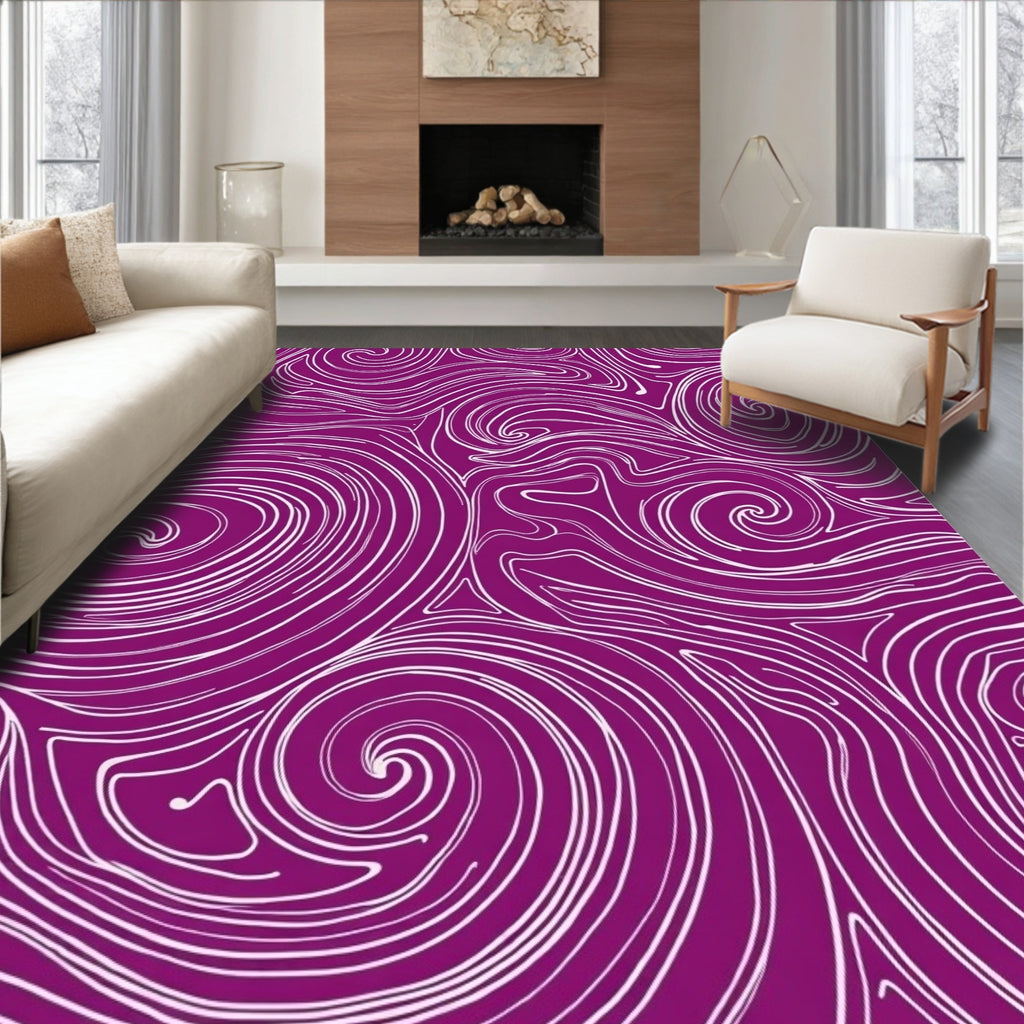 Abstract Swirls Vibrant Pattern Rug