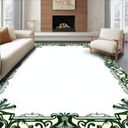 Ornate Floral Scrollwork Border Design Rug