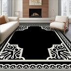 Ornate Filigree Scrollwork Border Rug