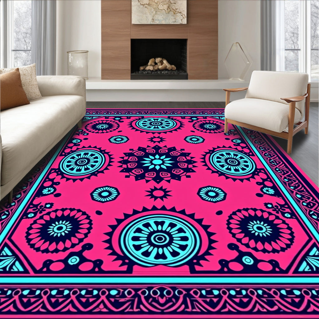 Bold Floral Mandala Inspired Design Rug