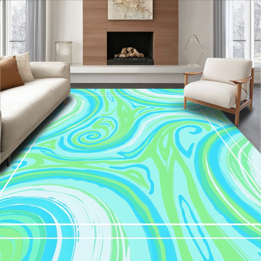 Cool Swirls Abstract Pattern Rug