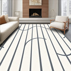 Striking Parallel Lines Curves Pattern Rug