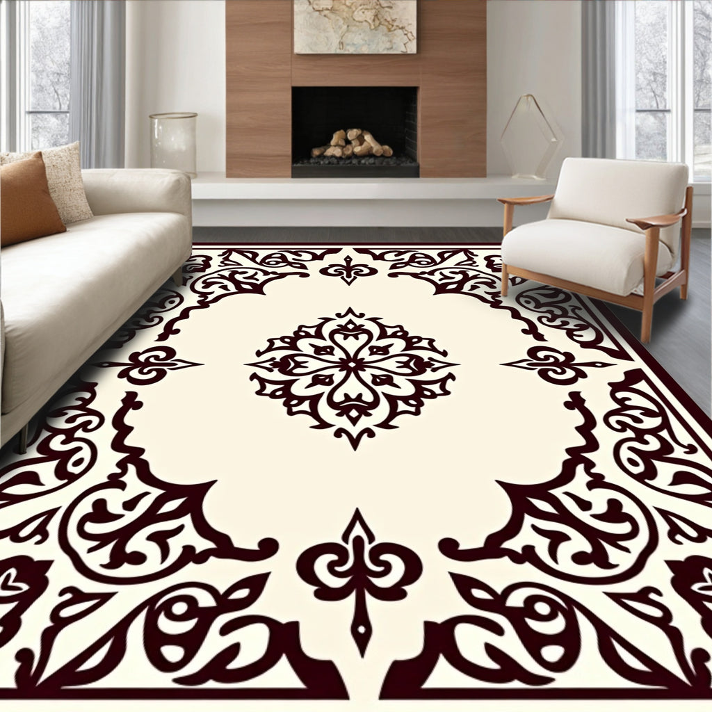 Intricate Scrollwork Filigree Medallion Rug