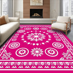Geometric Snowflake Mandala Design Rug