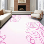 Pink Floral Swirls Pattern Rug