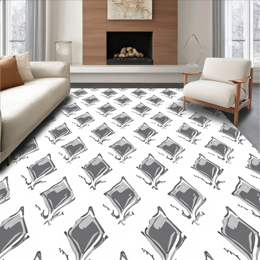 Diamond Pattern With Sketchy Details Rug