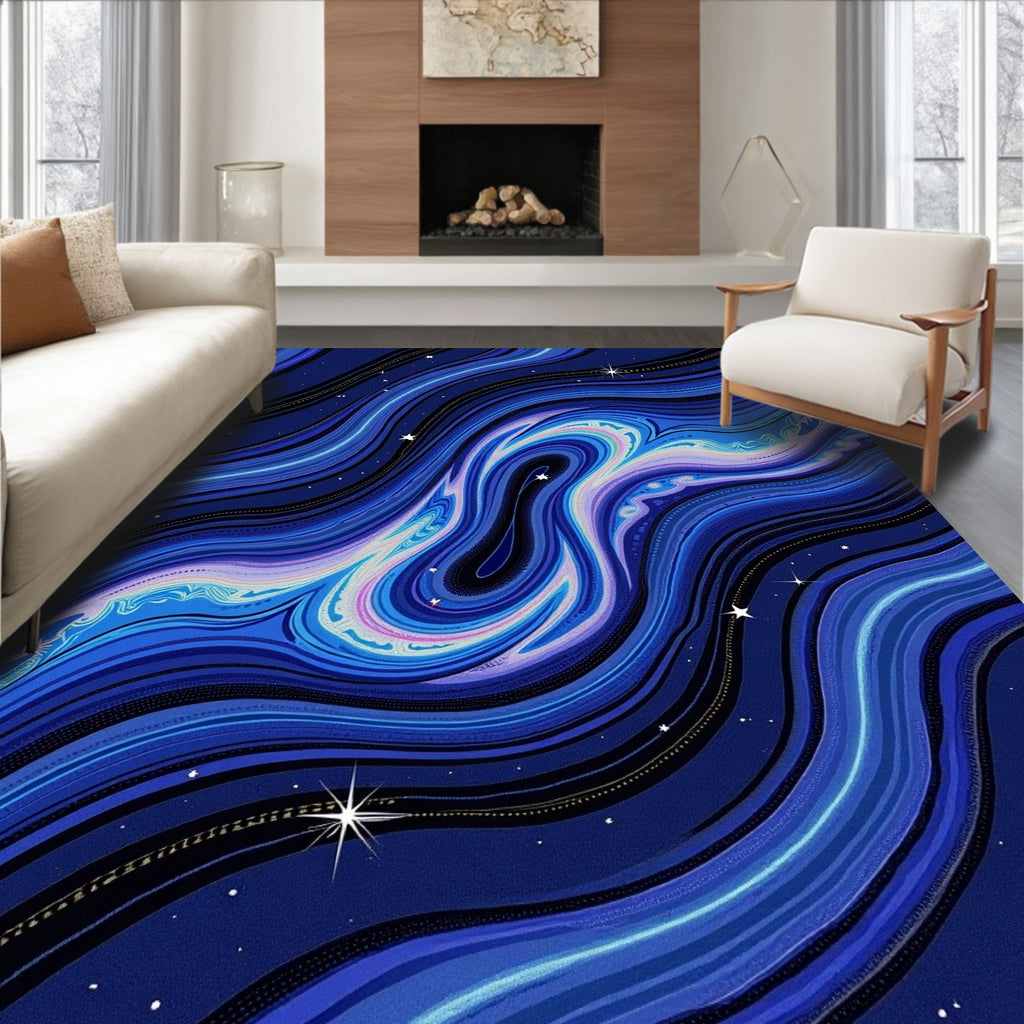 Cosmic Swirl Aura Pattern Rug