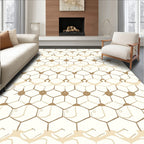 Natural Hexagon Floral Pattern Rug