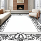 Art Nouveau Floral Swirl Frame Design Rug