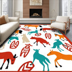 Tribal Horse Symbol Pattern Rug