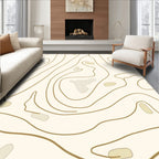 Abstract Organic Wavy Contour Pattern Rug