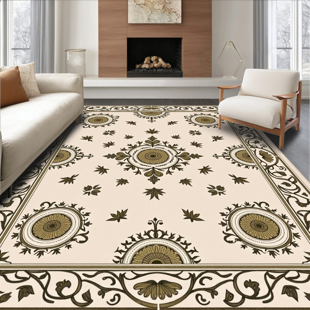 Ornate Floral Medallion Pattern Rug
