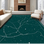 Cosmic Map With White Lines Design Rug