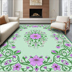 Vintage Lavender Floral Vines Rug