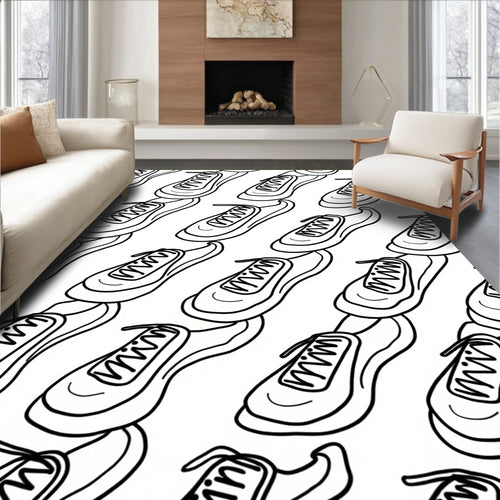 Athletic Shoe Pattern Print Rug