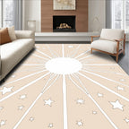 Celestial Sunburst Contemporary Star Design Rug