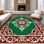Elegant Crimson Cream Floral Design Rug
