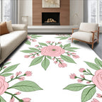 Delicate Pink Floral Pattern Rug