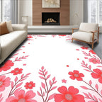 Charming Pink Floral Pattern Rug