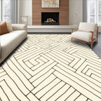 Hand Drawn Interlocking Geometric Pattern Rug
