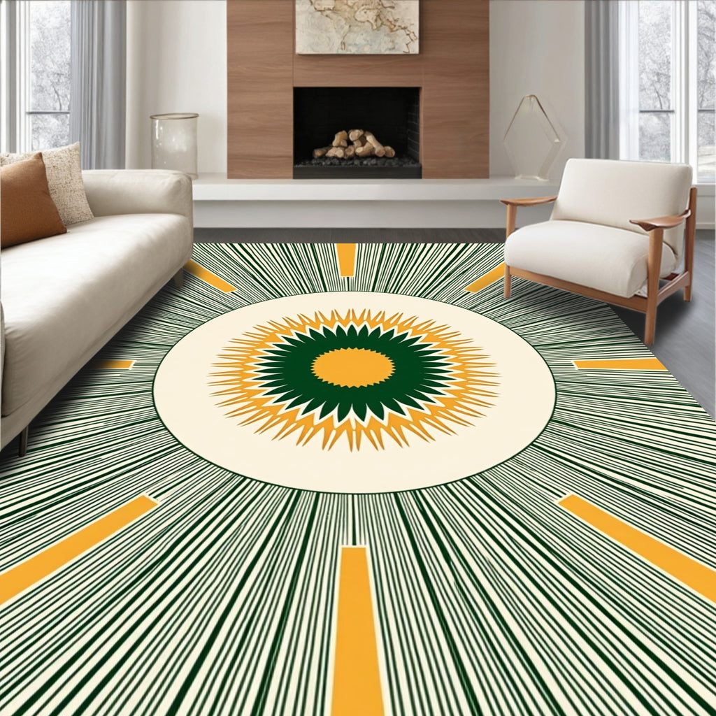 Radiant Sunburst Starburst Patterns Rug