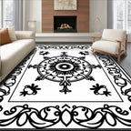 Ornate Mandala Floral Scrollwork Rug