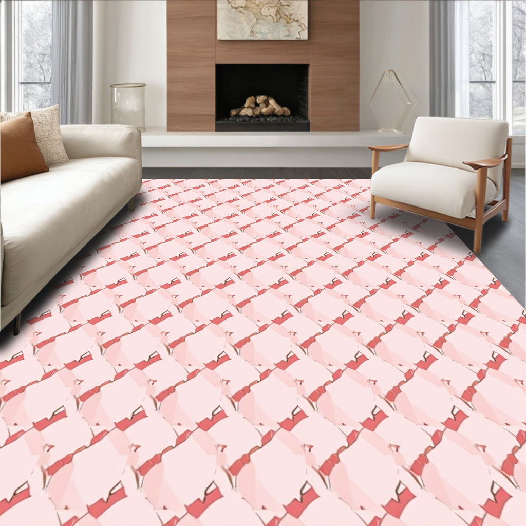 Soft Pink Gemstone Pattern Rug