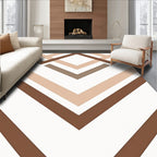 Geometric Chevron Pattern in Earth Tones Rug