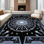 Abstract Radiant Starburst Dark Pattern Rug