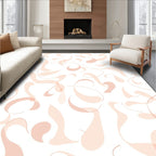 Soft Peach Swirl Abstract Pattern Rug