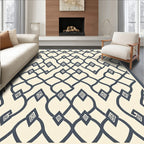 Dark Gray Diamond Lattice Pattern Rug
