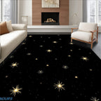 Golden Starry Night Pattern Rug