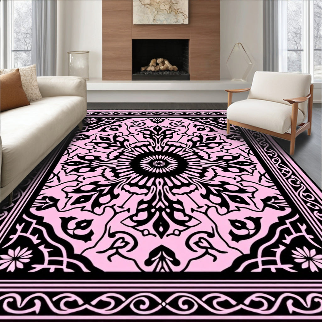 Intricate Floral Mandala Design Rug