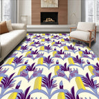 Art Deco Floral Geometric Pattern Rug