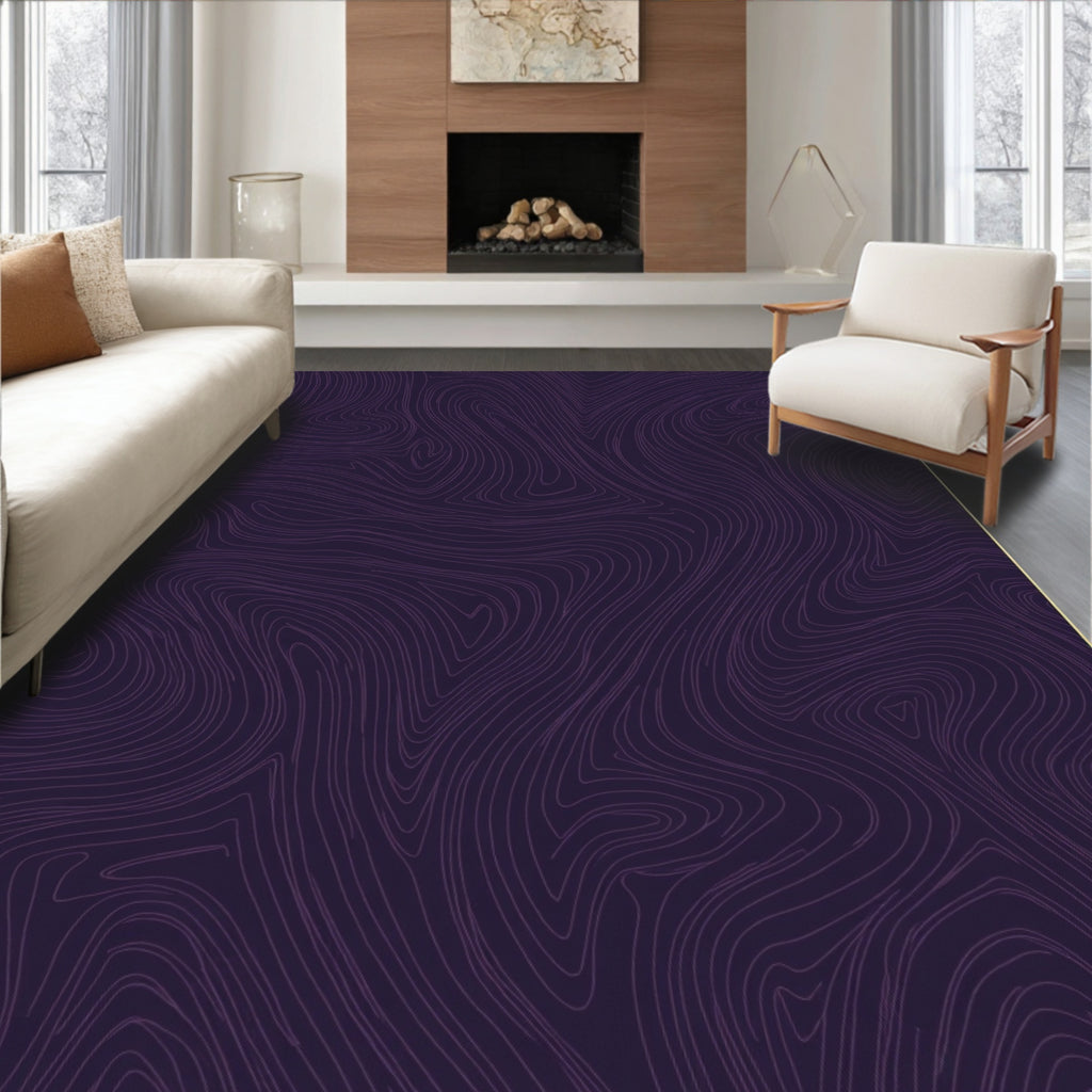 Abstract Wavy Contour Lines Rug