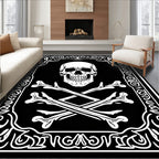 Gothic Skull Crossbones Ornate Rug