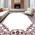 Elegant Floral Scrollwork Frame Design Rug